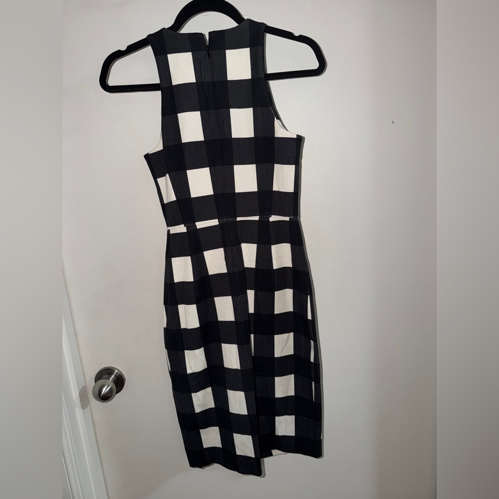 Banana Republic Black and White Gingham Midi Dress. Gently used. - Picture 3 of 7
